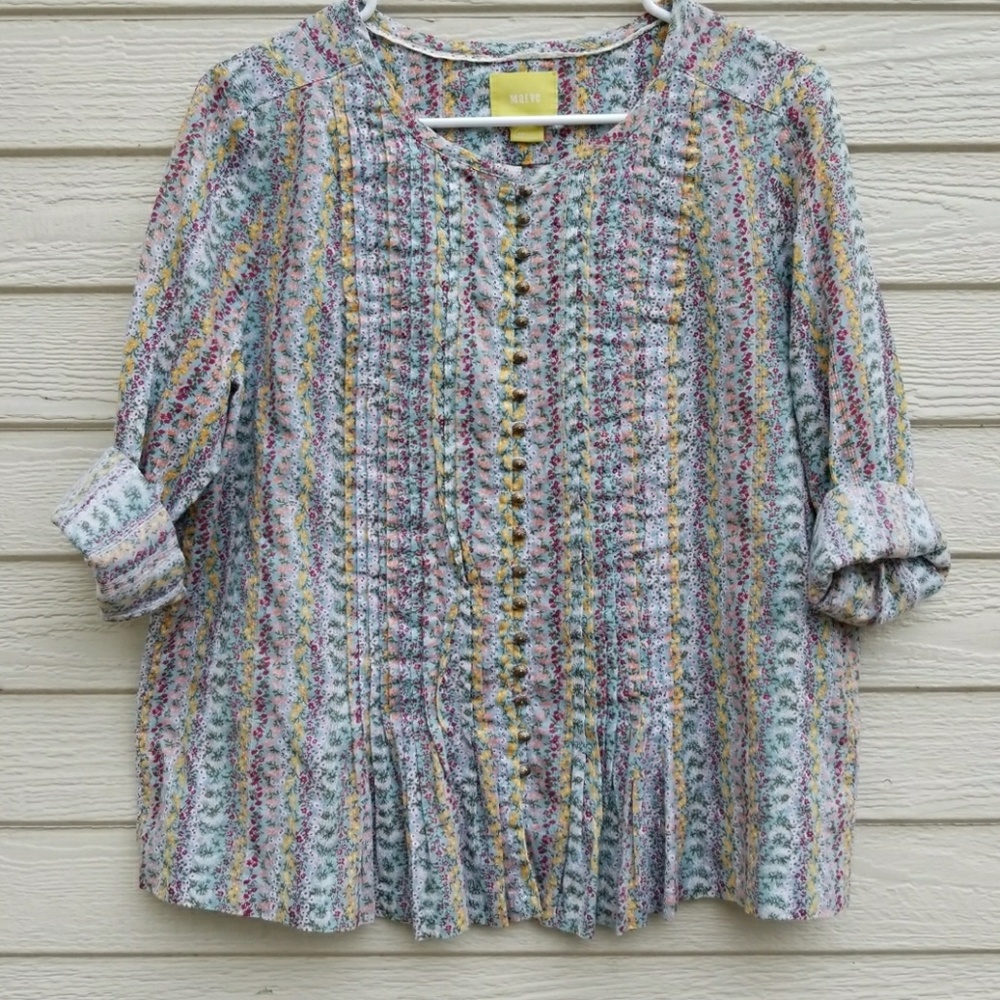 Maeve Multi Color Floral Blouse, New, Small